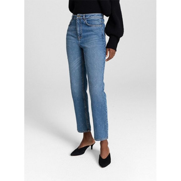 A.L.C. Denim - NWT A.L.C. Malone Studded Straight Jeans High Waist Rise Vintage Indigo Blue 10